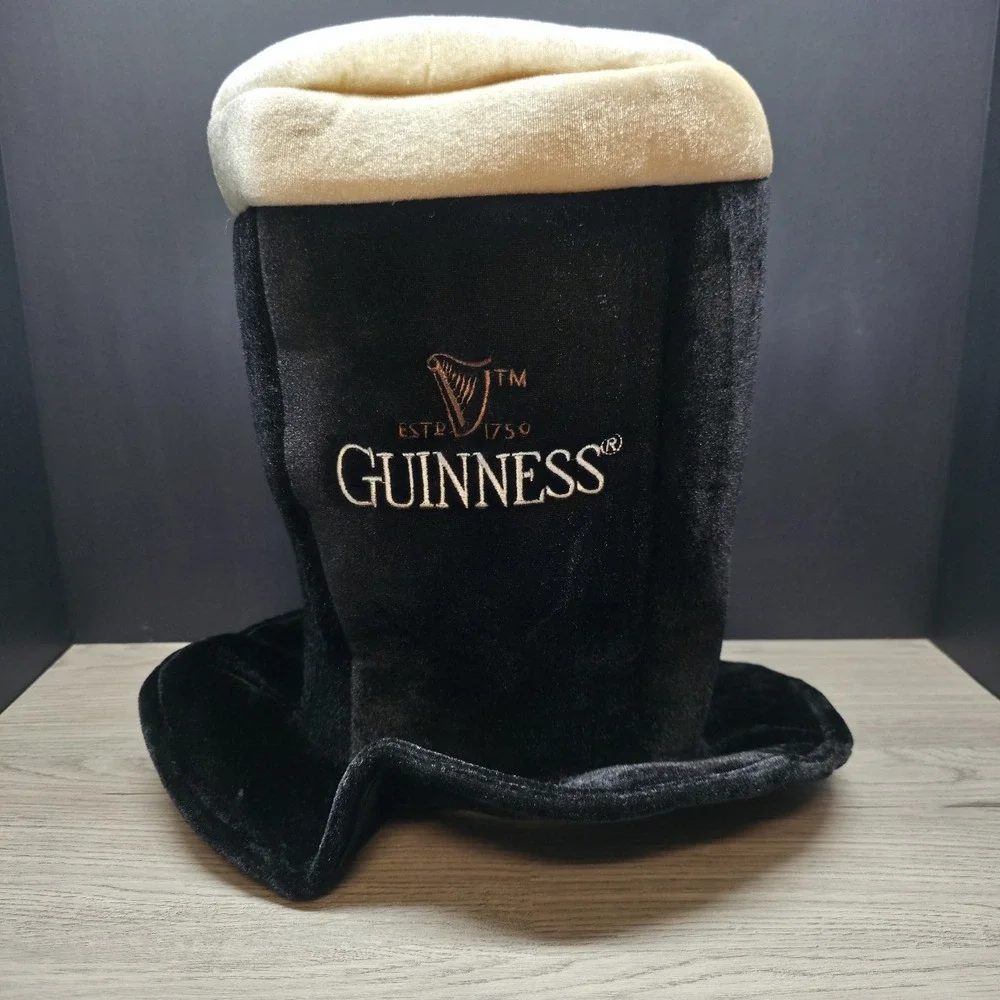 Vintage Guinness Beer Party Hat - Black White Festive Hat Top Hat